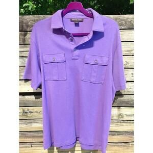 Size L Michael Kors 100% cotton short sleeve purple spring summer polo shirt